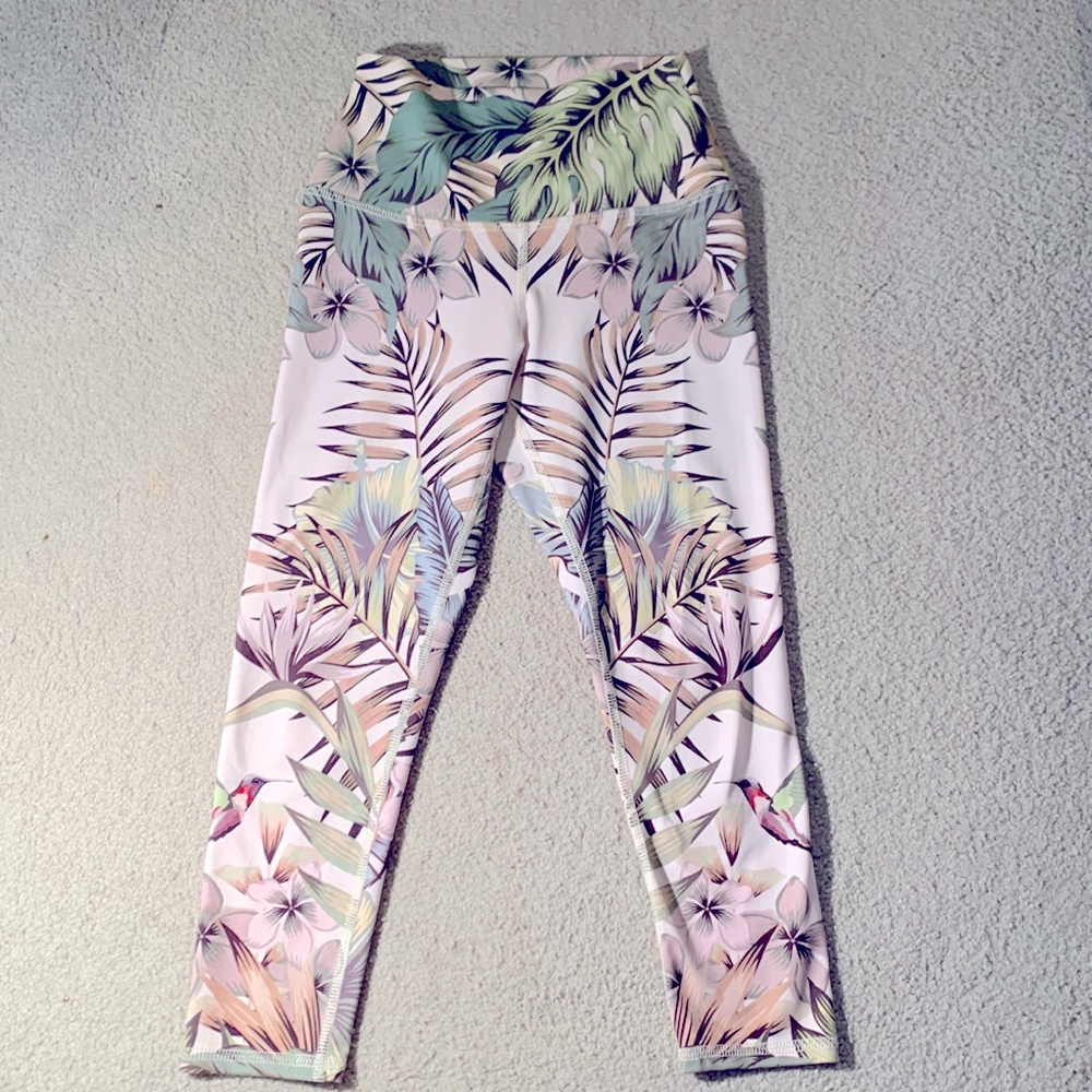 Evolution and Creation Tropical Yoga Capri pants